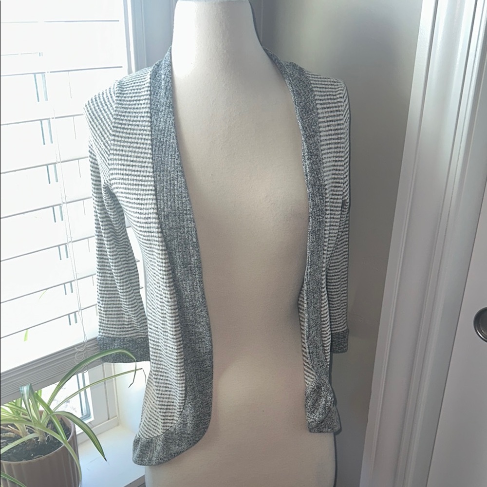 Maurices Gray Ribbed Knit Cardigan Sweater